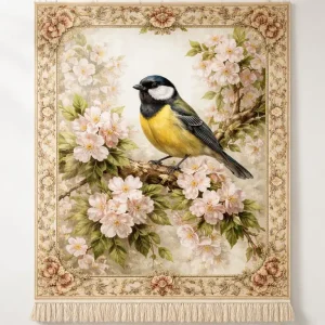 Blossom Design - Tabriz Handwoven Silk Tableau